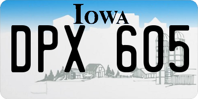 IA license plate DPX605