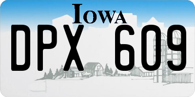 IA license plate DPX609