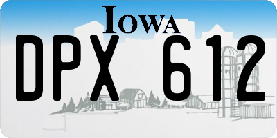 IA license plate DPX612