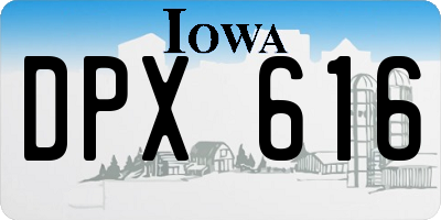 IA license plate DPX616