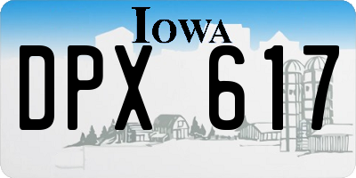 IA license plate DPX617