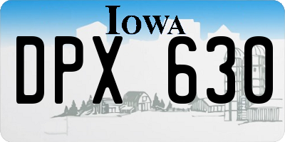 IA license plate DPX630
