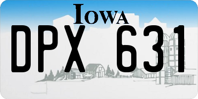 IA license plate DPX631