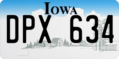 IA license plate DPX634