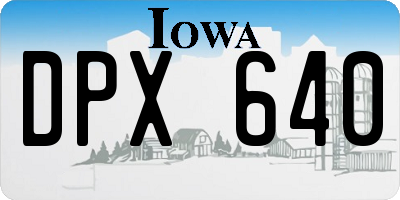 IA license plate DPX640