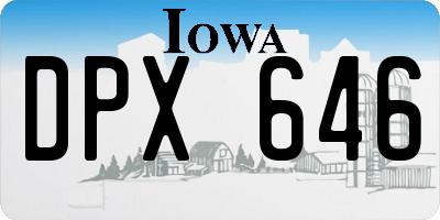 IA license plate DPX646