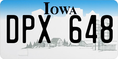 IA license plate DPX648
