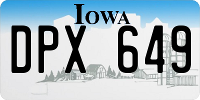 IA license plate DPX649