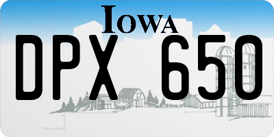 IA license plate DPX650
