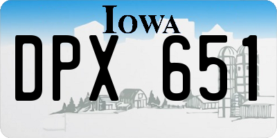 IA license plate DPX651