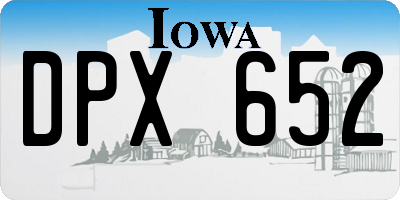 IA license plate DPX652