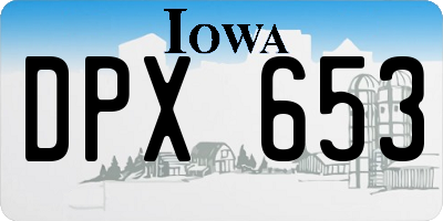 IA license plate DPX653