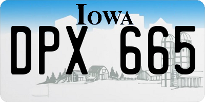 IA license plate DPX665