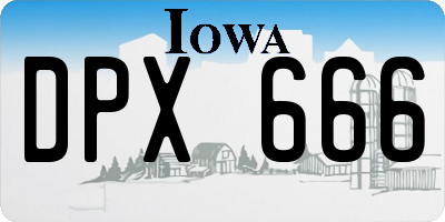 IA license plate DPX666