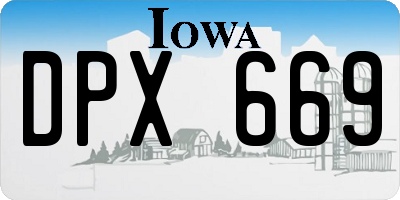 IA license plate DPX669