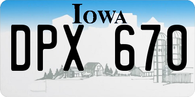 IA license plate DPX670