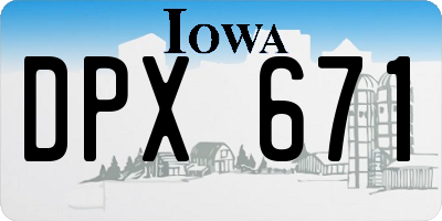 IA license plate DPX671