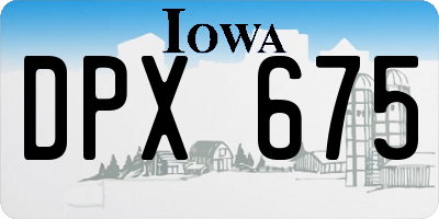 IA license plate DPX675