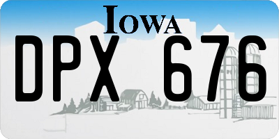 IA license plate DPX676