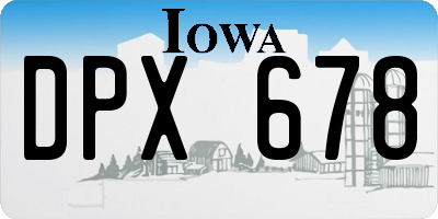 IA license plate DPX678