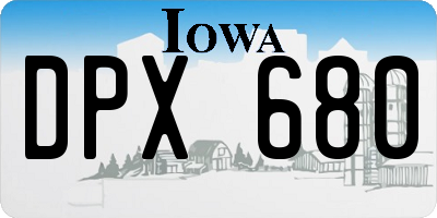 IA license plate DPX680