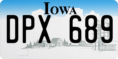 IA license plate DPX689