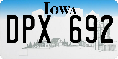 IA license plate DPX692
