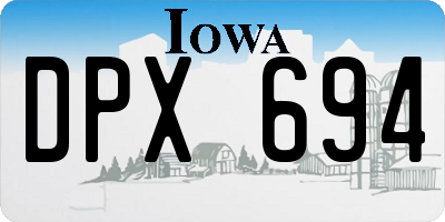 IA license plate DPX694