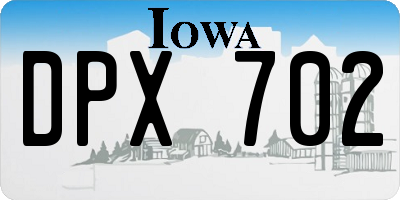 IA license plate DPX702