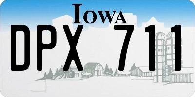 IA license plate DPX711