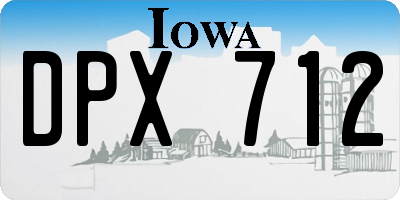 IA license plate DPX712