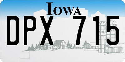 IA license plate DPX715