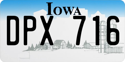 IA license plate DPX716