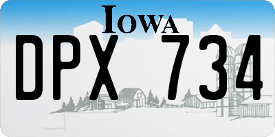 IA license plate DPX734