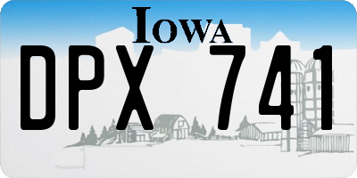 IA license plate DPX741