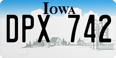 IA license plate DPX742