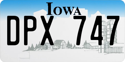 IA license plate DPX747