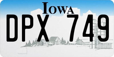 IA license plate DPX749
