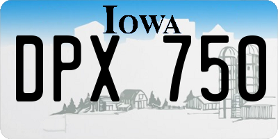 IA license plate DPX750