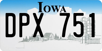 IA license plate DPX751