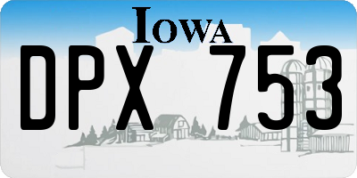 IA license plate DPX753