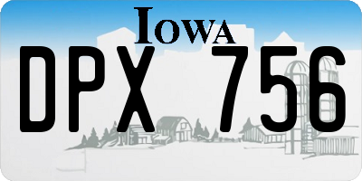 IA license plate DPX756