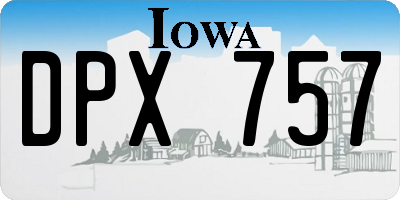 IA license plate DPX757