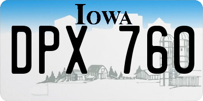 IA license plate DPX760