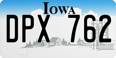IA license plate DPX762