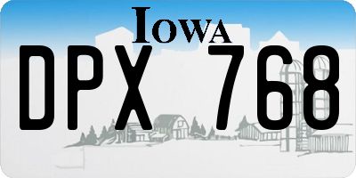 IA license plate DPX768