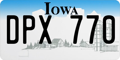 IA license plate DPX770