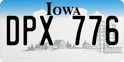IA license plate DPX776