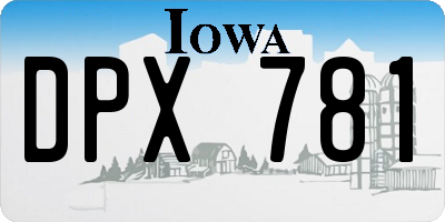 IA license plate DPX781