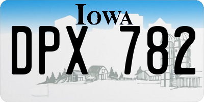 IA license plate DPX782